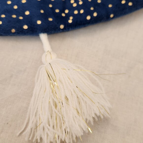 Wondershop - gold and navy blue mini tree skirt with tassels - Picture 2 of 11